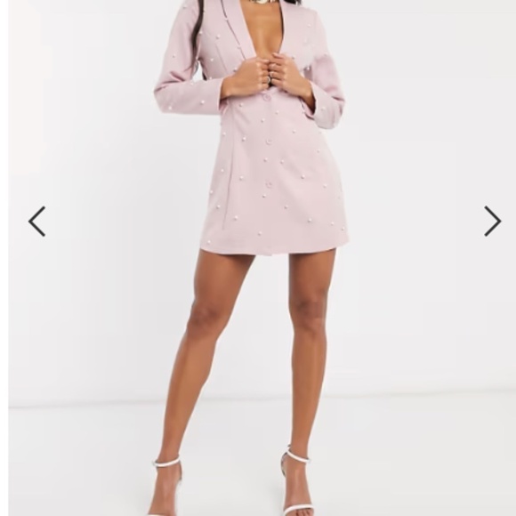 ASOS Sexy Wedding Formal Event Night Out Bachelorette Pearl Blazer Mini Dress - Picture 1 of 4